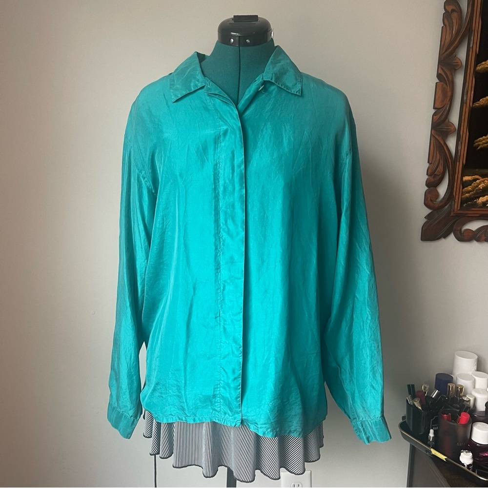 Silk Oversized Blouse M